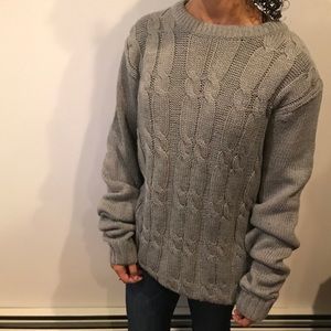 Oversized Long Cable Knit Cozy Sweater XL